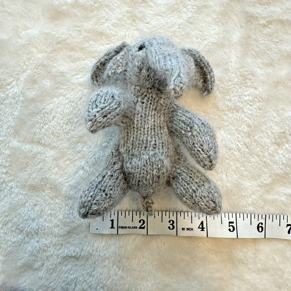 Vintage Handmade Crocheted 6in Stuffed Amigurumi Animal Elephant Plush Toy Gift - Picture 4 of 4